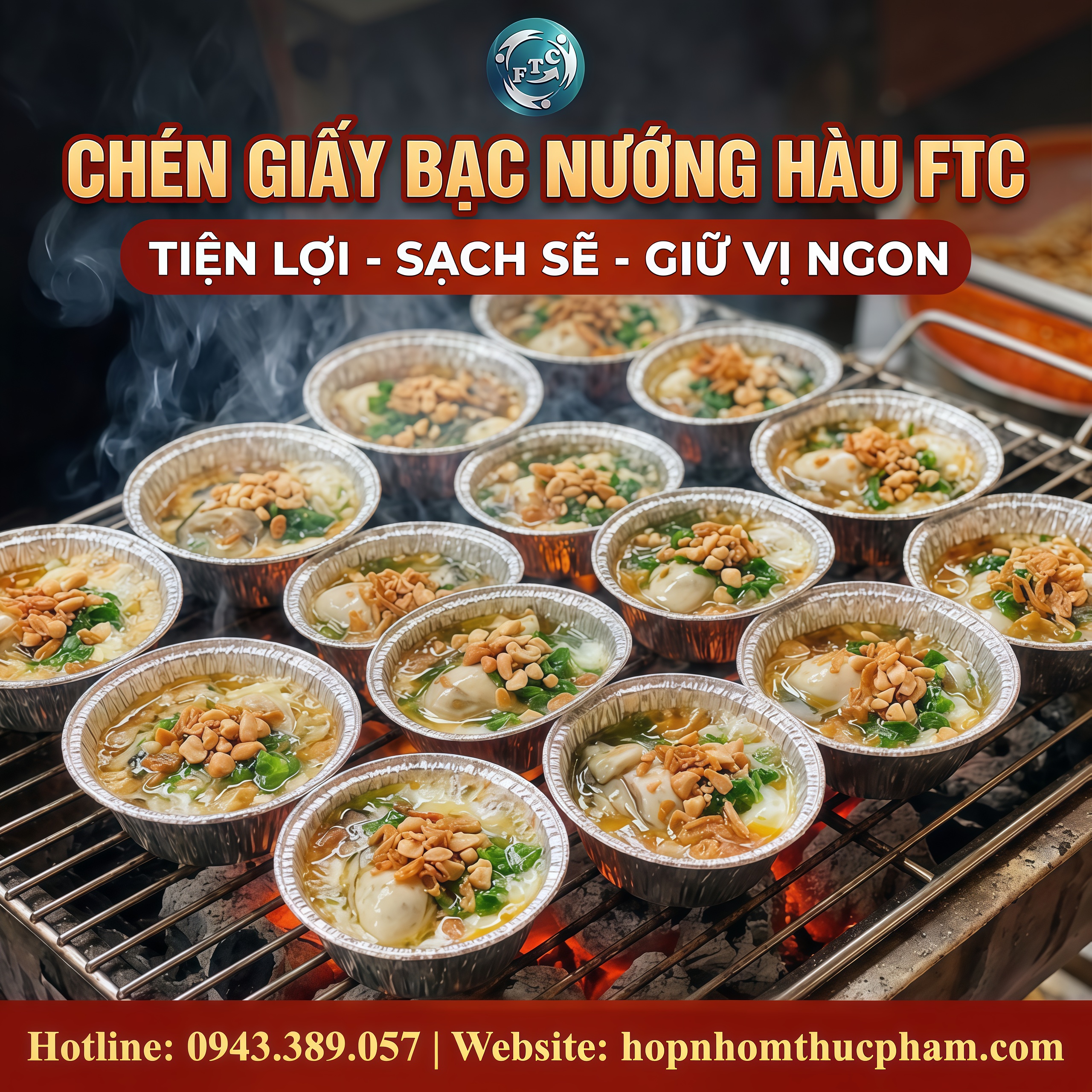 Chén giấy bạc nướng hàu