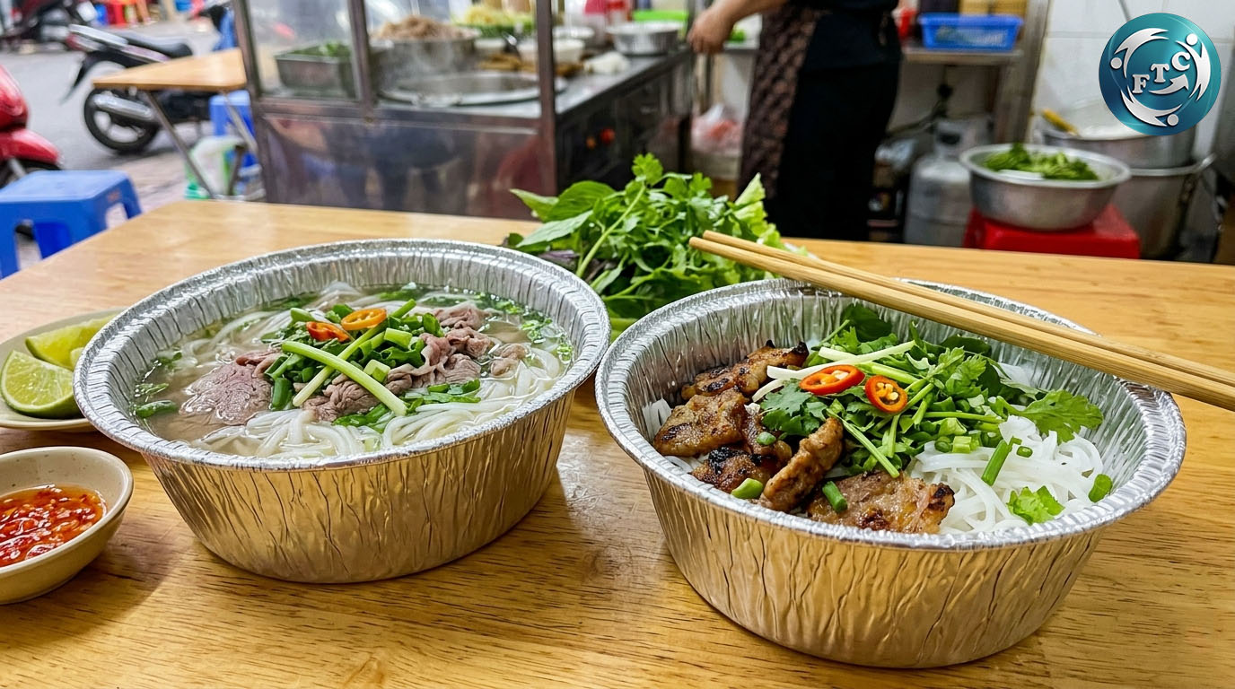 Tô giấy bạc đựng bún phở