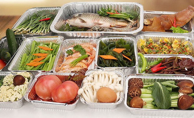 Khay nhôm đựng set lẩu