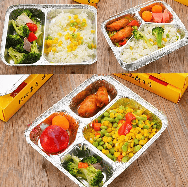 Khay nhôm đựng cơm nhiều ngăn