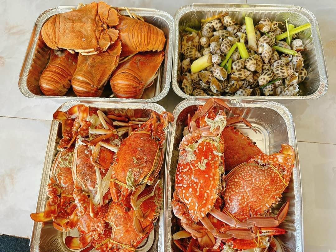 Khay nhôm đựng hải sản