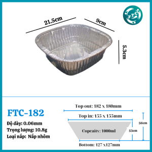 Hộp đựng thực phẩm 1000ml vuông
