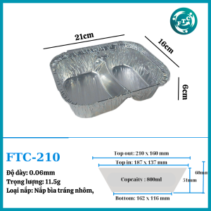 Hộp nhôm hai ngăn 800ml