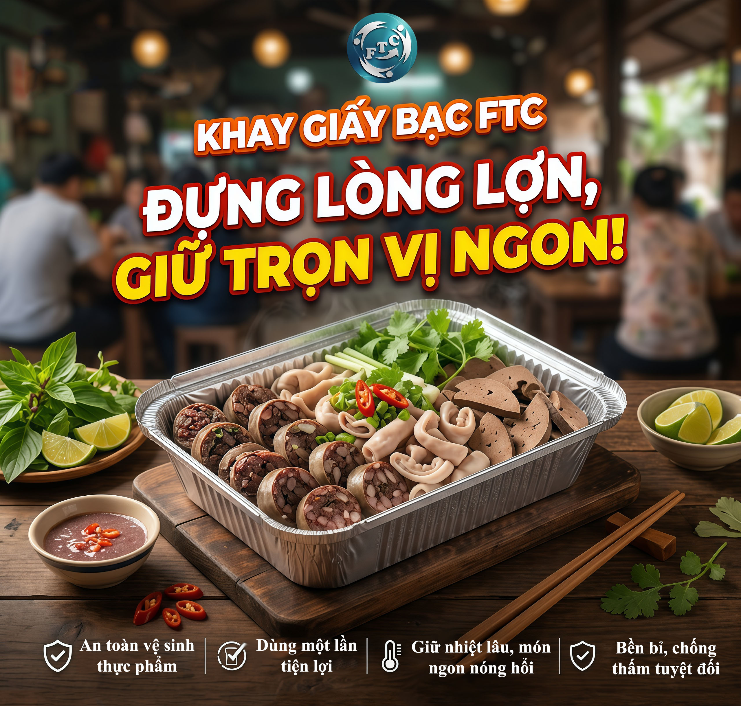 Khay nhôm đựng lòng lợn