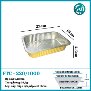 Hộp nhôm cao cấp 1000ml