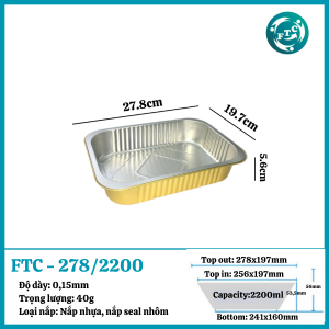 Hộp nhôm cao cấp 2200ml