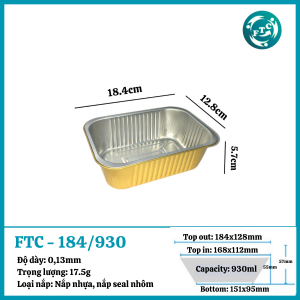 Hộp nhôm cao cấp 930ml
